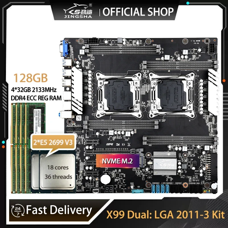 E5 2699 V4 - Ensemble de double carte mère X99