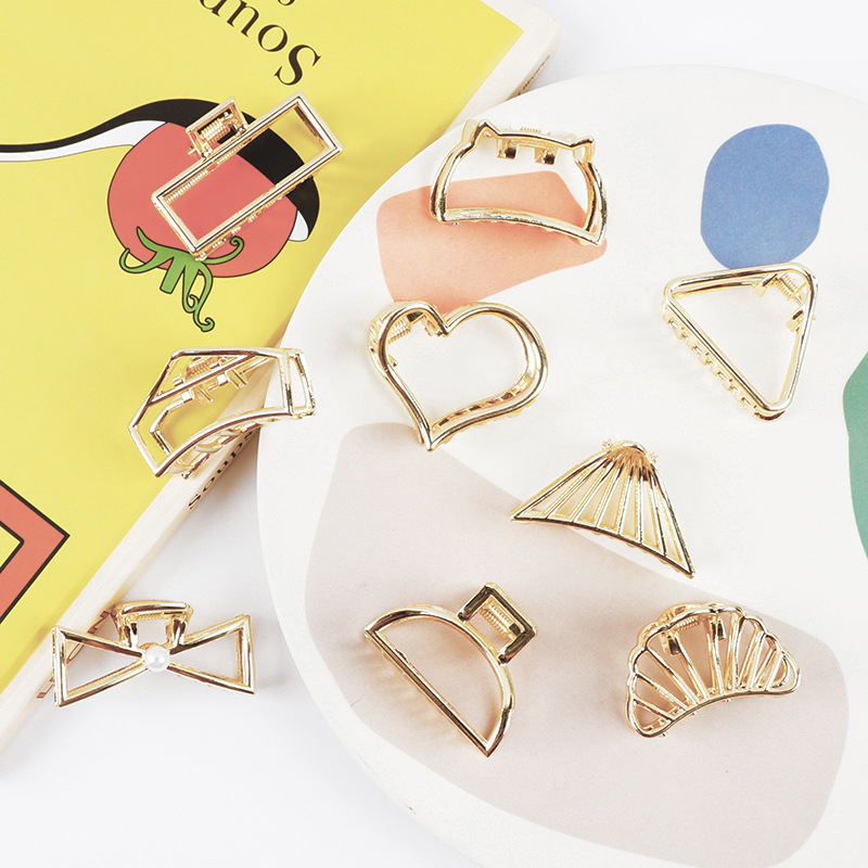 Gold 6138 - Petites pinces à cheveux minimalistes, métalliques